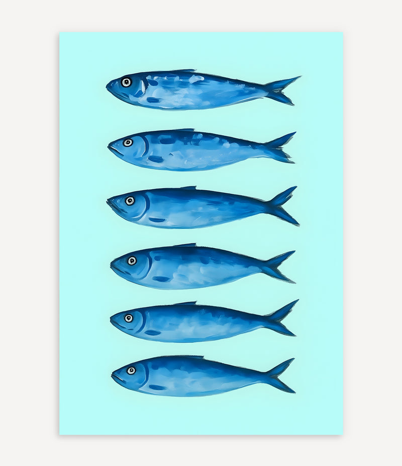 FISH POSTER IN BLAU