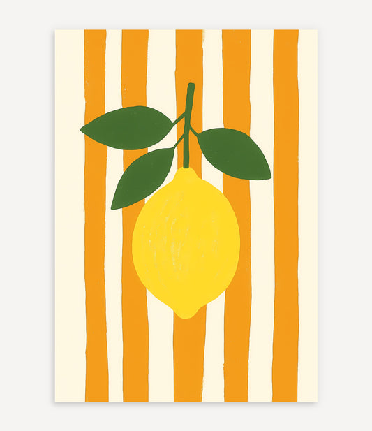 LEMON POSTER WITH STRIPES