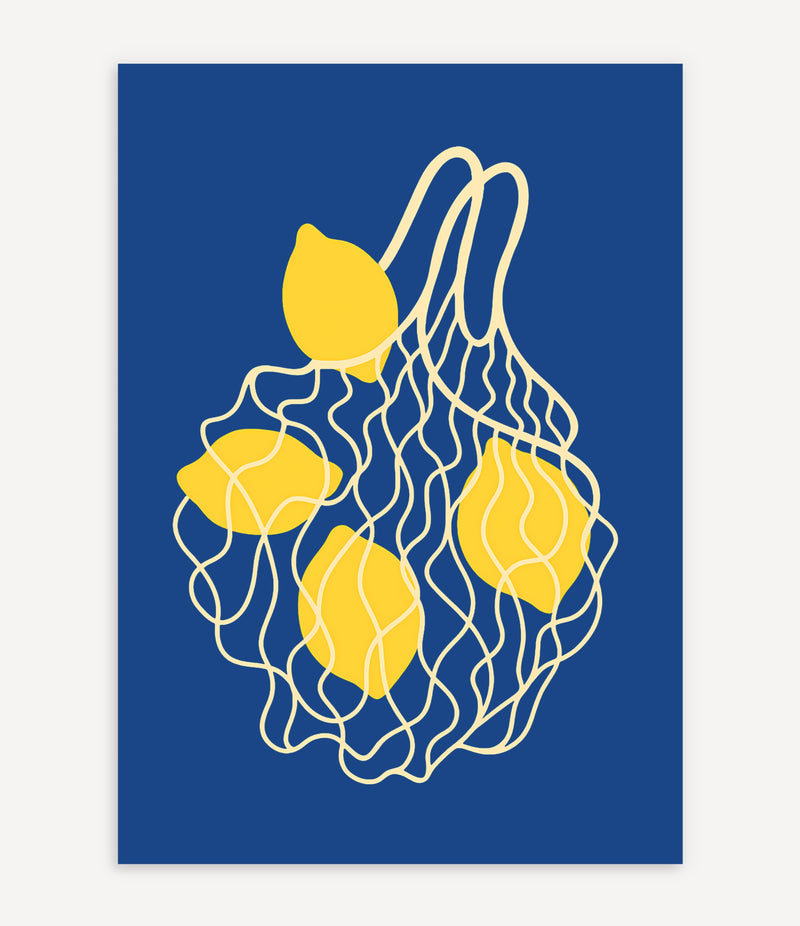 LEMON NET POSTER IN BLAU