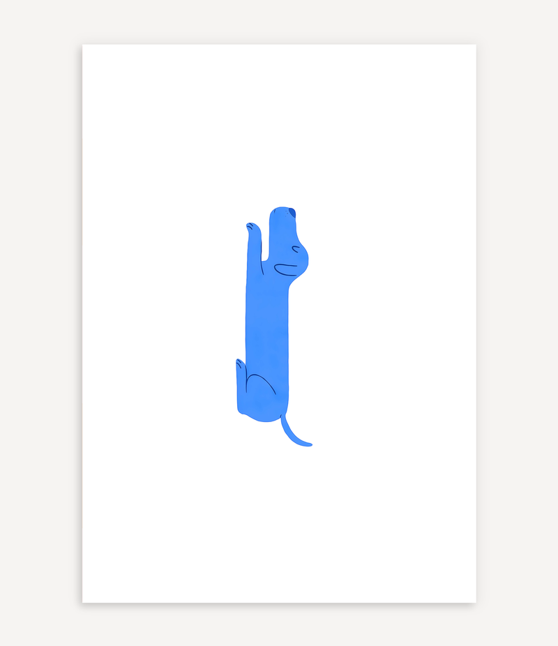 BLUE DOG LYING POSTER