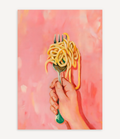 SPAGHETTI FORK POSTER IN ROSA-ROT - Image 1